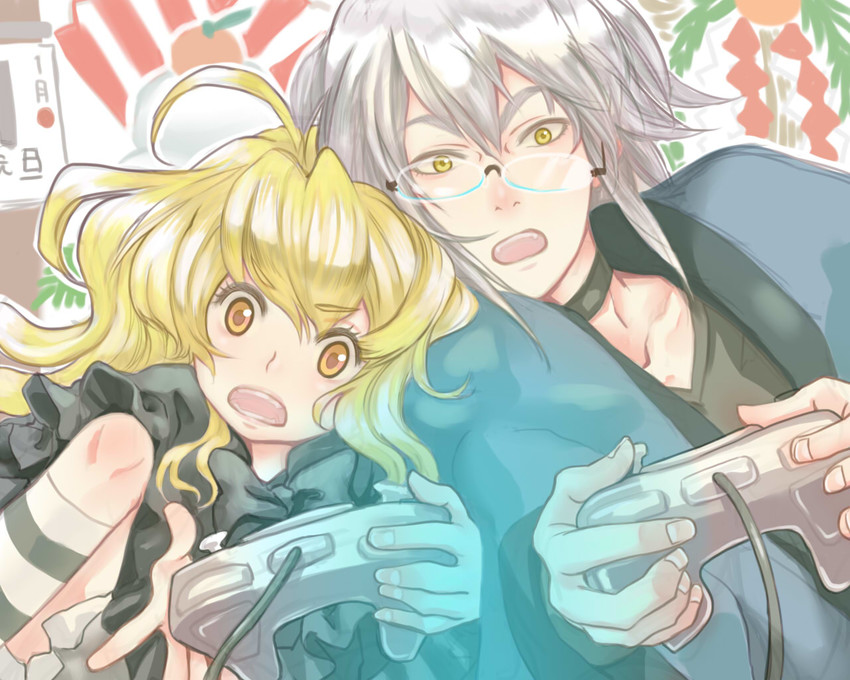 kirisame marisa and morichika rinnosuke (touhou) drawn by miruhito_(sakiomiruhito)