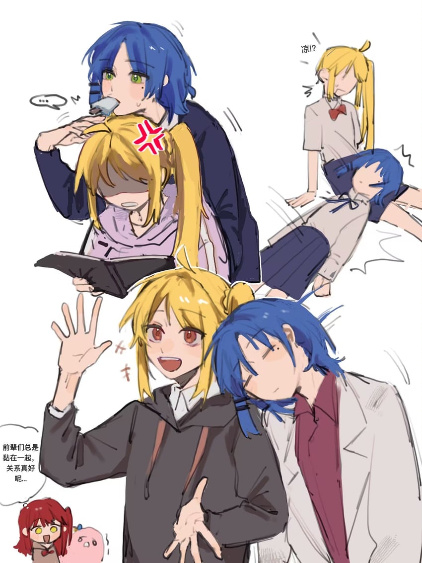 gotoh hitori, kita ikuyo, ijichi nijika, and yamada ryo (bocchi the rock!) drawn by lingyi