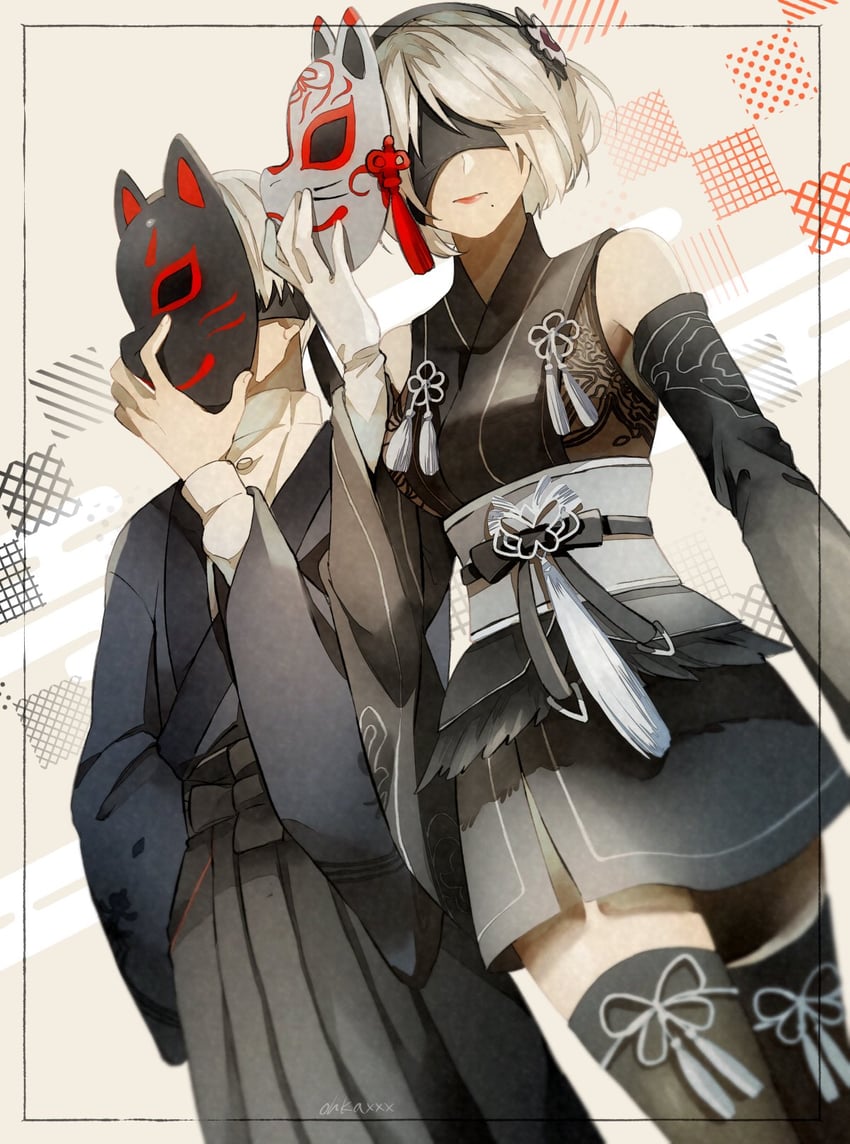2b and 9s (nier and 2 more) drawn by ouka_(stan)