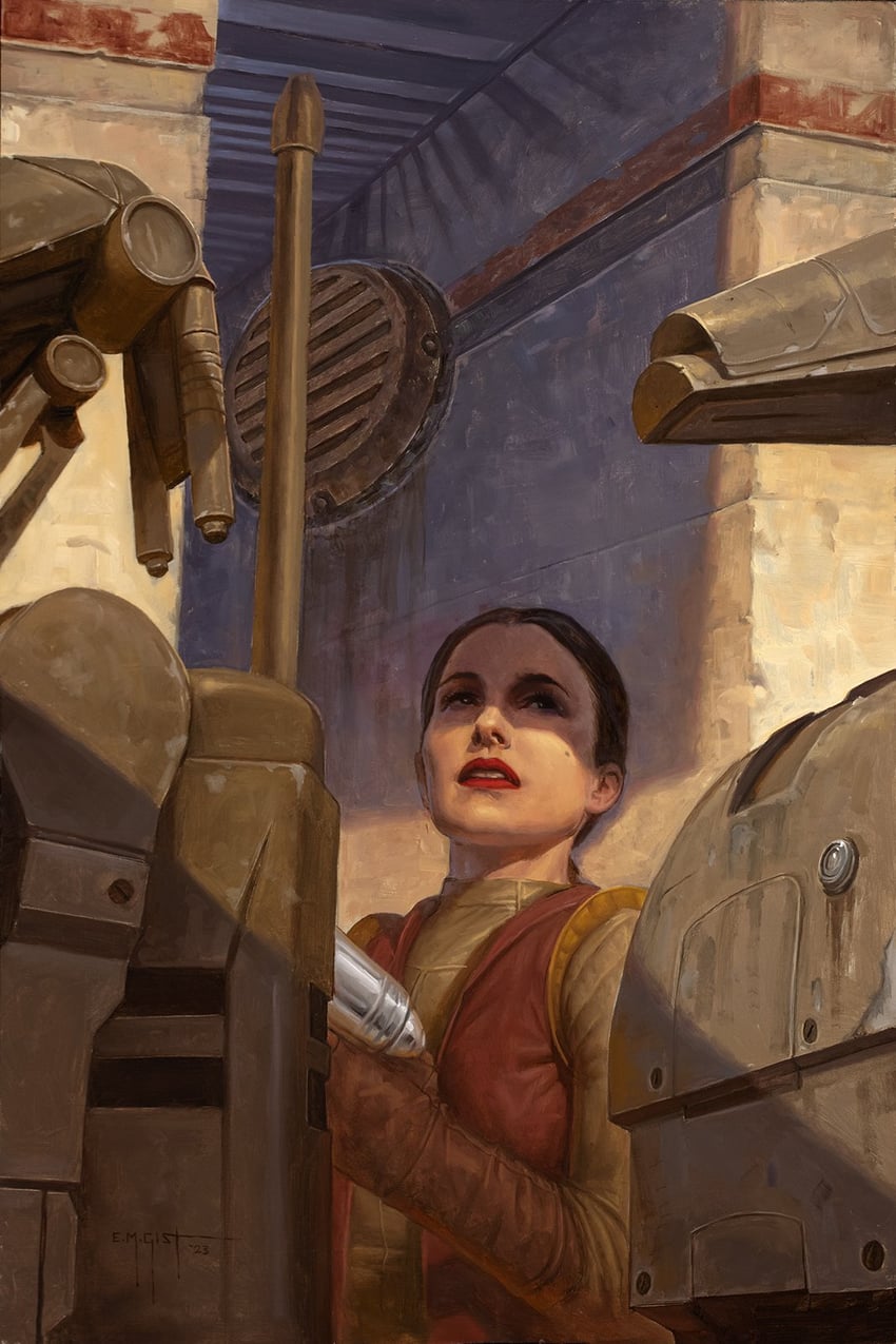 padme amidala and b1 battle droid (star wars and 1 more) drawn by erik_gist