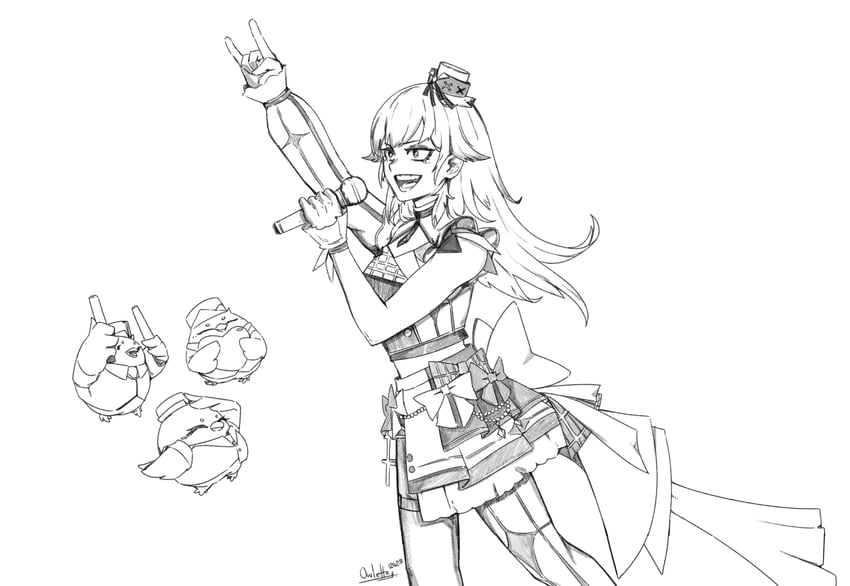 takanashi kiara and kfp employee (hololive and 1 more) drawn by moist_owlette