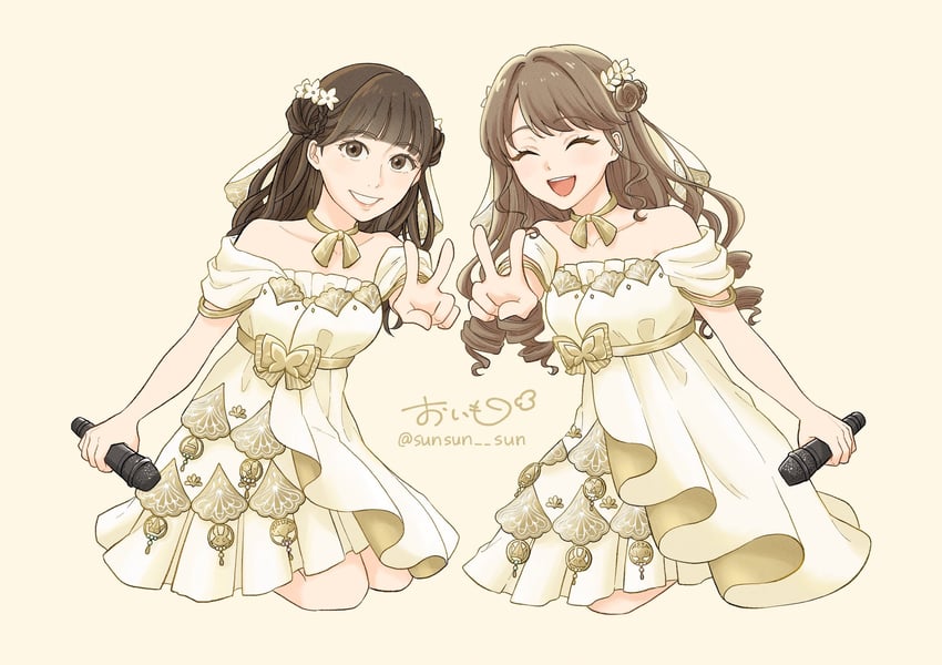 fujishima megumi and tsukine kona (love live! and 2 more) drawn by oimo_(sunsun_sun)