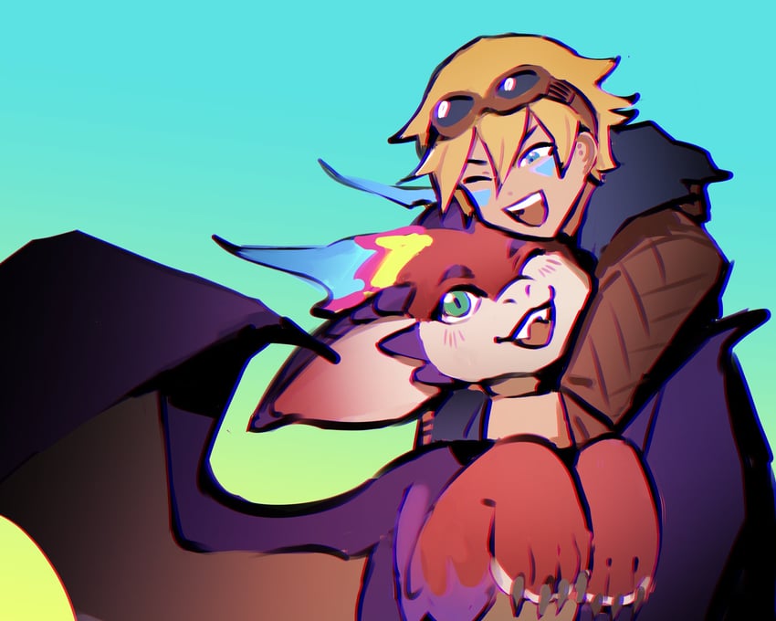 ezreal and smolder (league of legends) drawn by sudo_(pseudostars)