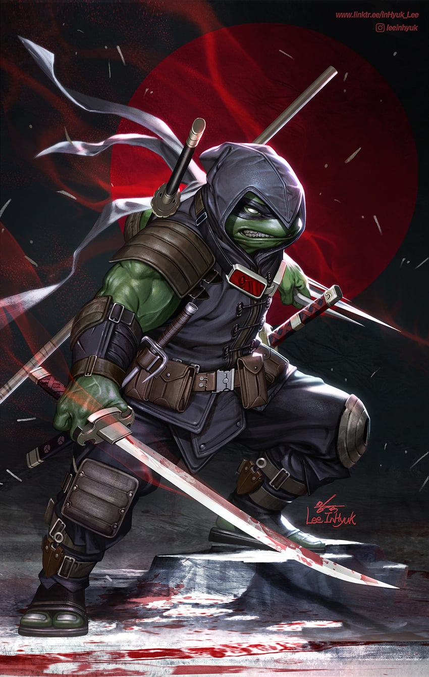 michelangelo (teenage mutant ninja turtles and 1 more) drawn by in-hyuk_lee