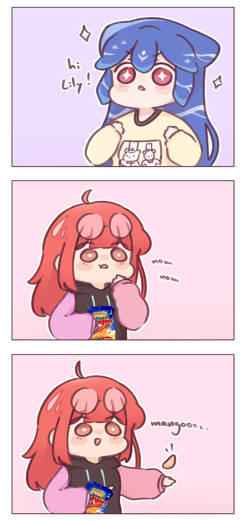 bao and lilypichu (indie virtual youtuber and 1 more) drawn by chonkyorca