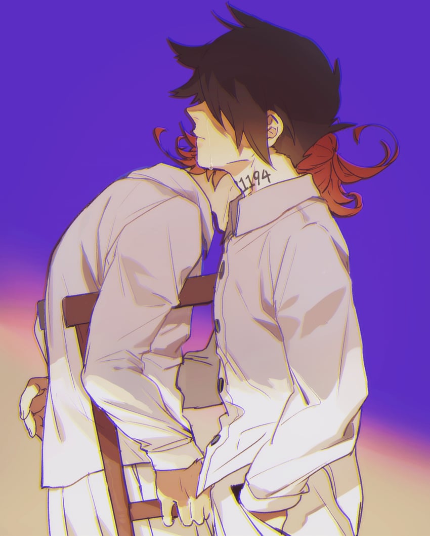 emma and ray (yakusoku no neverland) drawn by qin_(7833198)