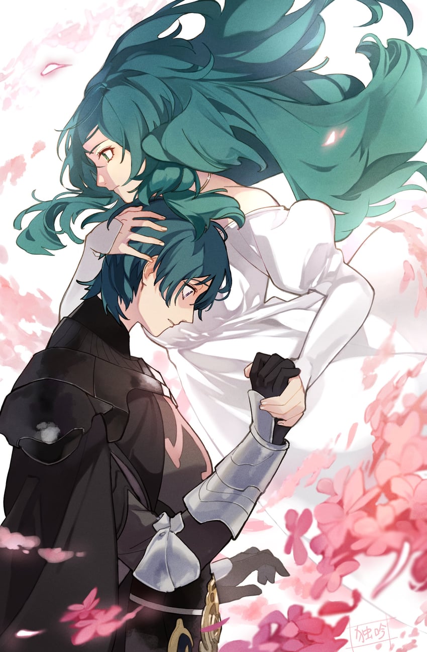 male byleth and sitri (fire emblem and 1 more) drawn by doku_gin1126