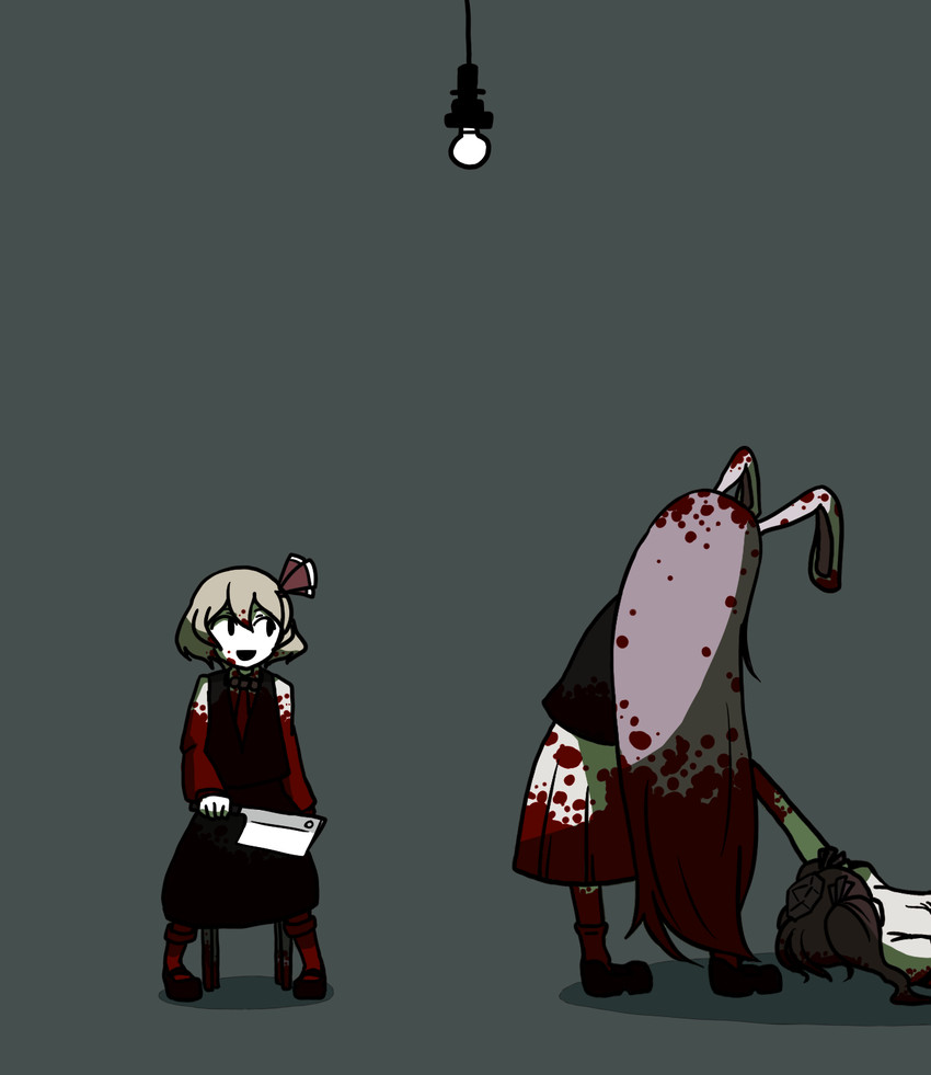 reisen udongein inaba, rumia, and himekaidou hatate (touhou) drawn by inarou_(rakugakiproject)