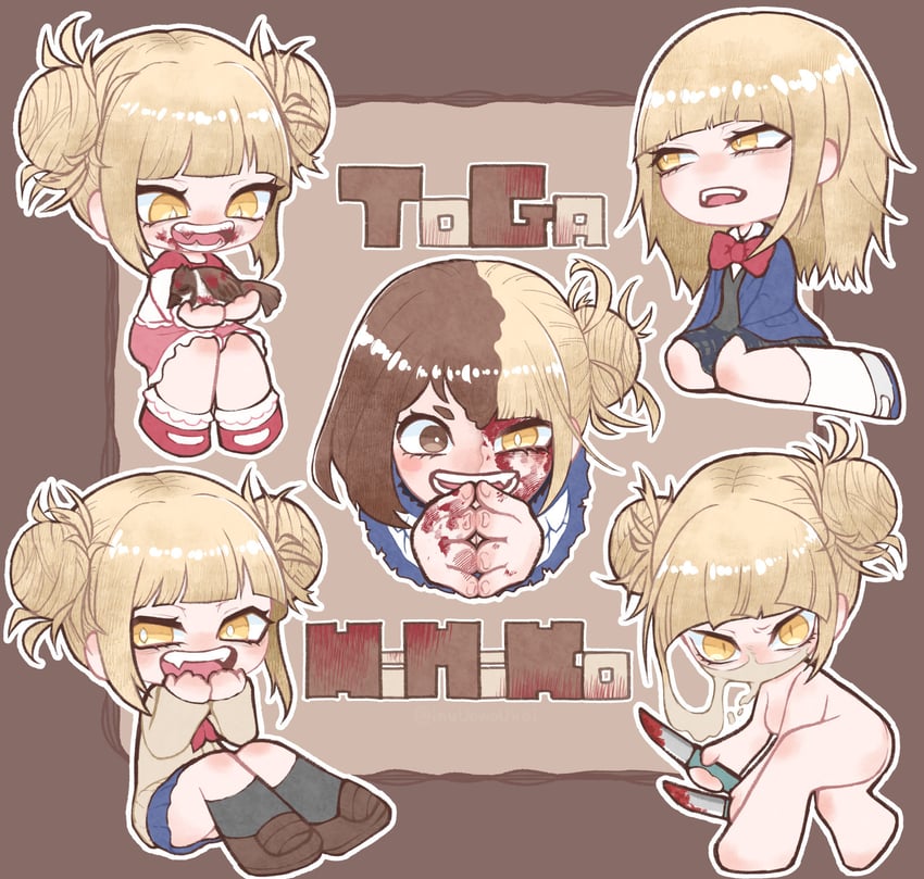uraraka ochaco and toga himiko (boku no hero academia) drawn by inukai_(inuuowoukai)