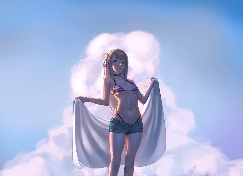 emilia (re:zero kara hajimeru isekai seikatsu) drawn by cinndvl