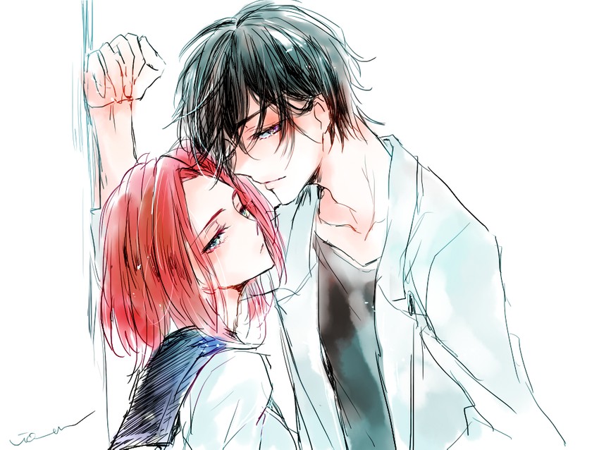 lelouch vi britannia and kouzuki kallen (code geass) drawn by ilohasvio