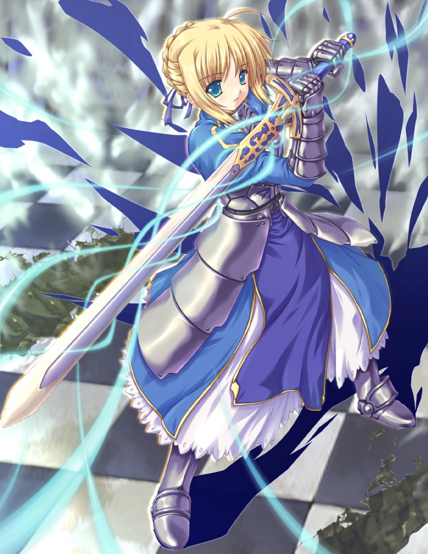 artoria pendragon and saber (fate and 1 more) drawn by wakou_tensui