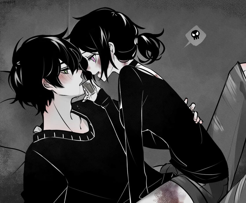 ashley graves and andrew graves (the coffin of andy and leyley) drawn by nyukki