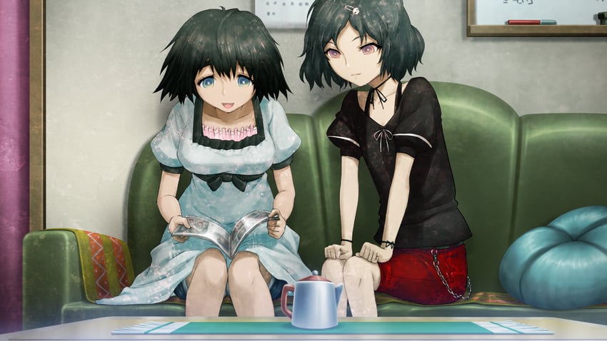 shiina mayuri and urushibara ruka (steins;gate) drawn by huke