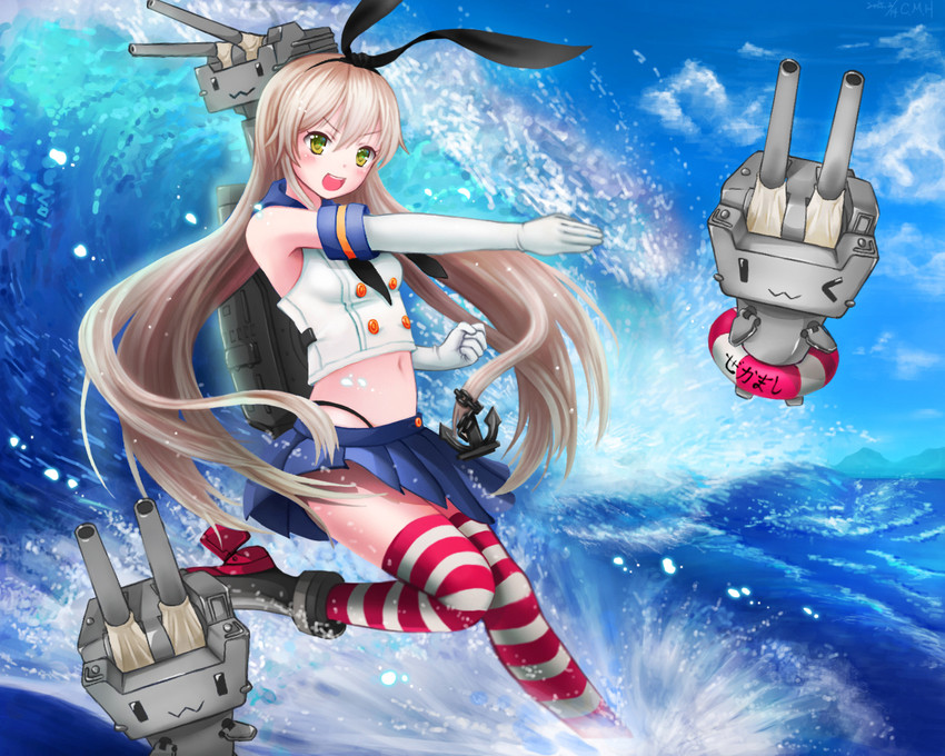 shimakaze and rensouhou-chan (kantai collection) drawn by c.m.h