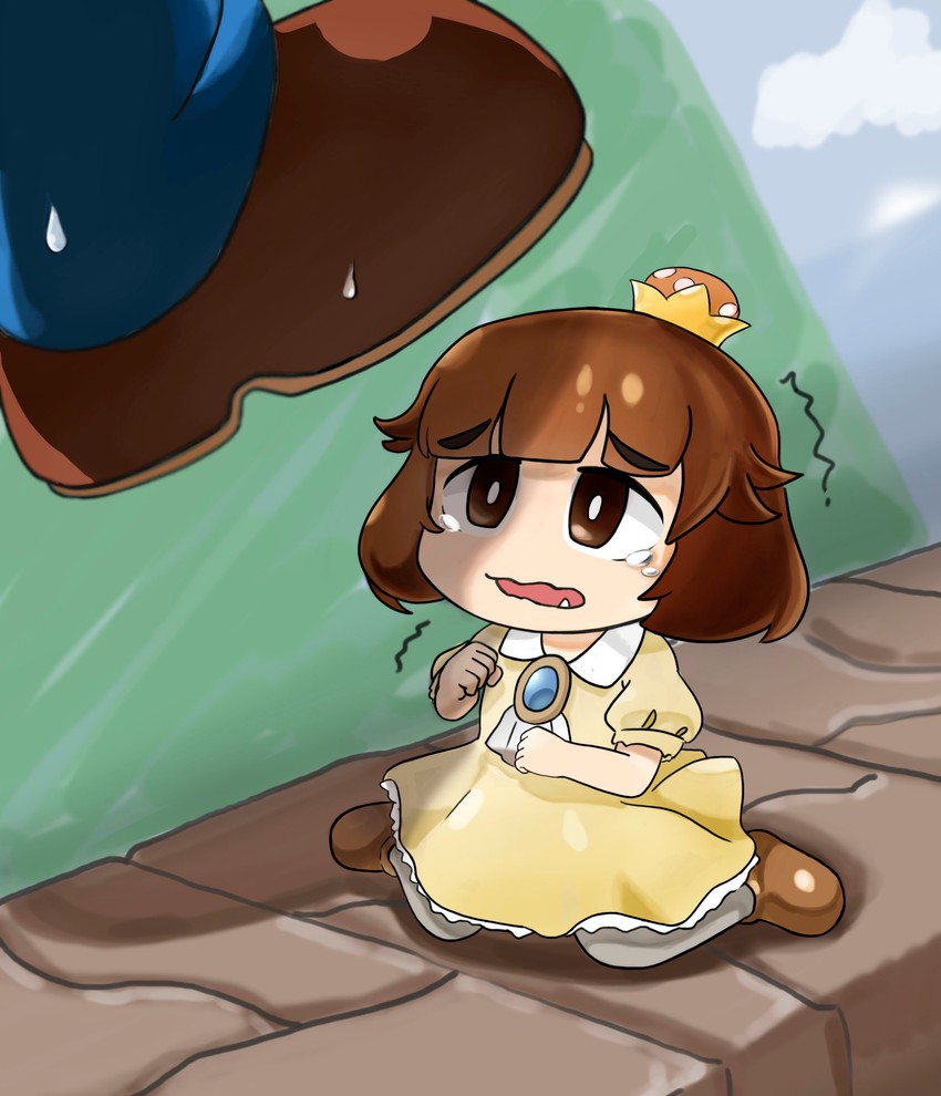 mario and princess goomba (mario and 1 more) drawn by aq_gohan
