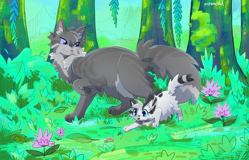 ivypool and cinderheart (warrior cats and 1 more) drawn by kitty_(fernwhisker)