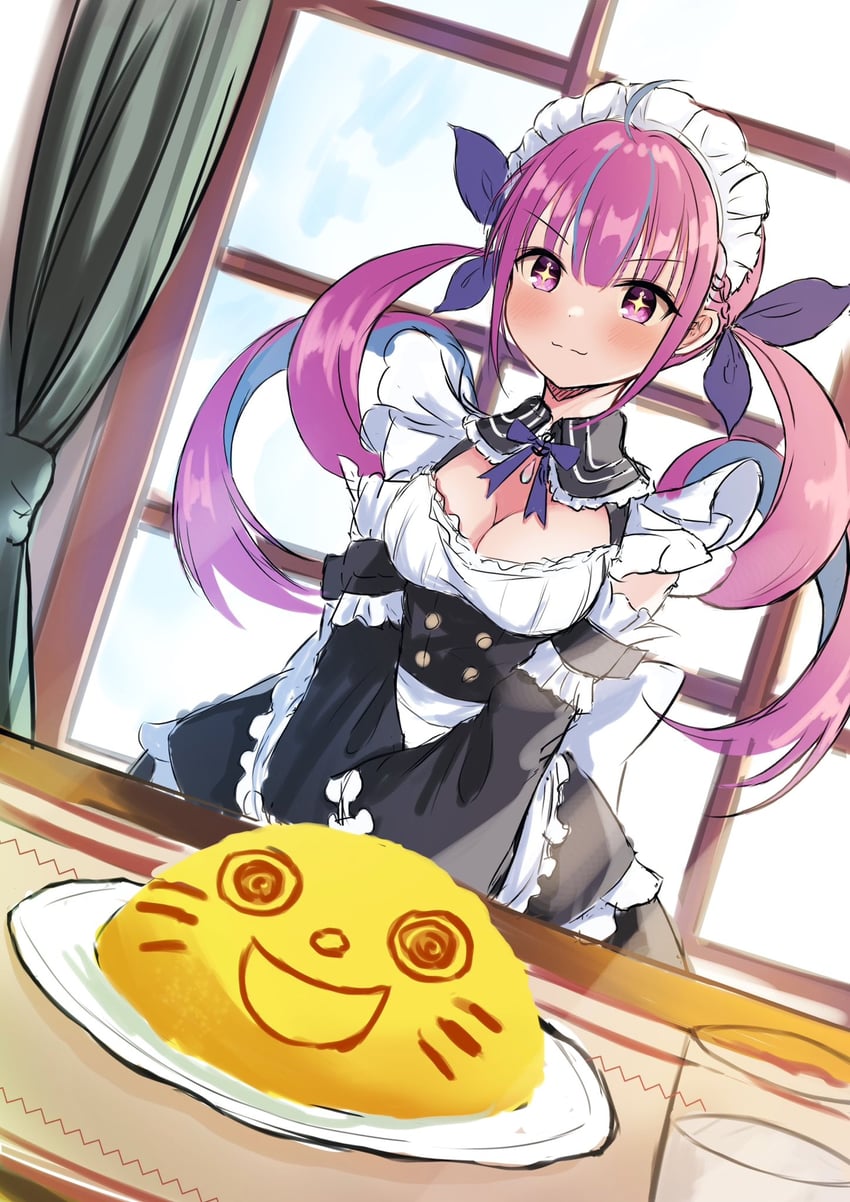 minato aqua and neko (hololive and 1 more) drawn by chino0803