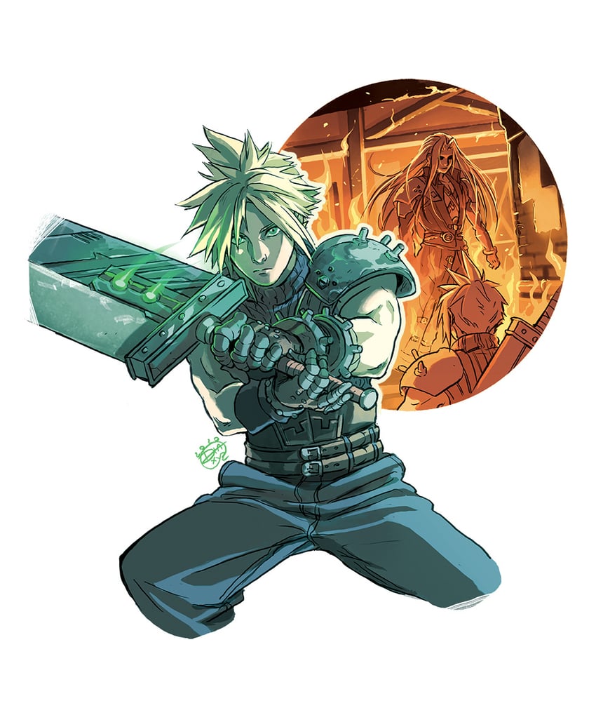cloud strife and sephiroth (final fantasy and 2 more) drawn by diana_mercolini