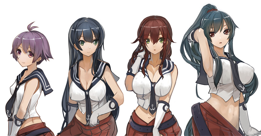 yahagi, noshiro, agano, and sakawa (kantai collection) drawn by pupps