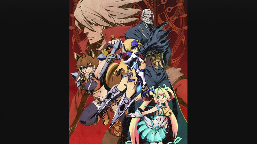 makoto nanaya, ragna the bloodedge, platinum the trinity, mu-12, and valkenhayn r. hellsing (blazblue)