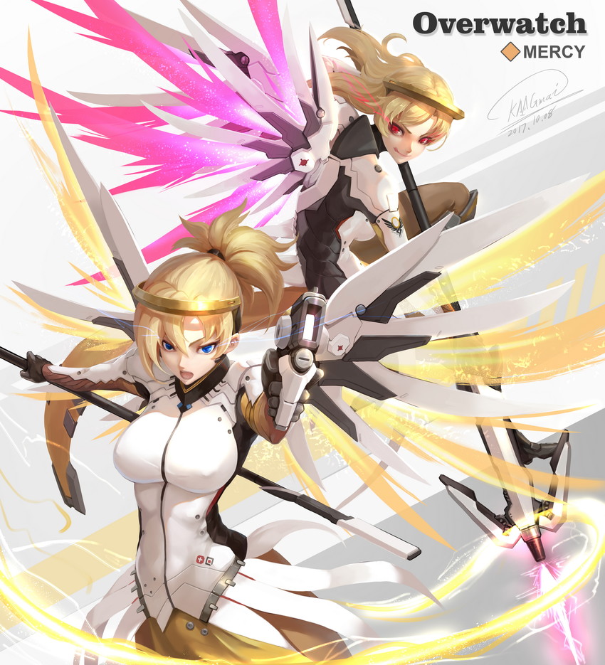 mercy (overwatch and 1 more) drawn by shou_mai