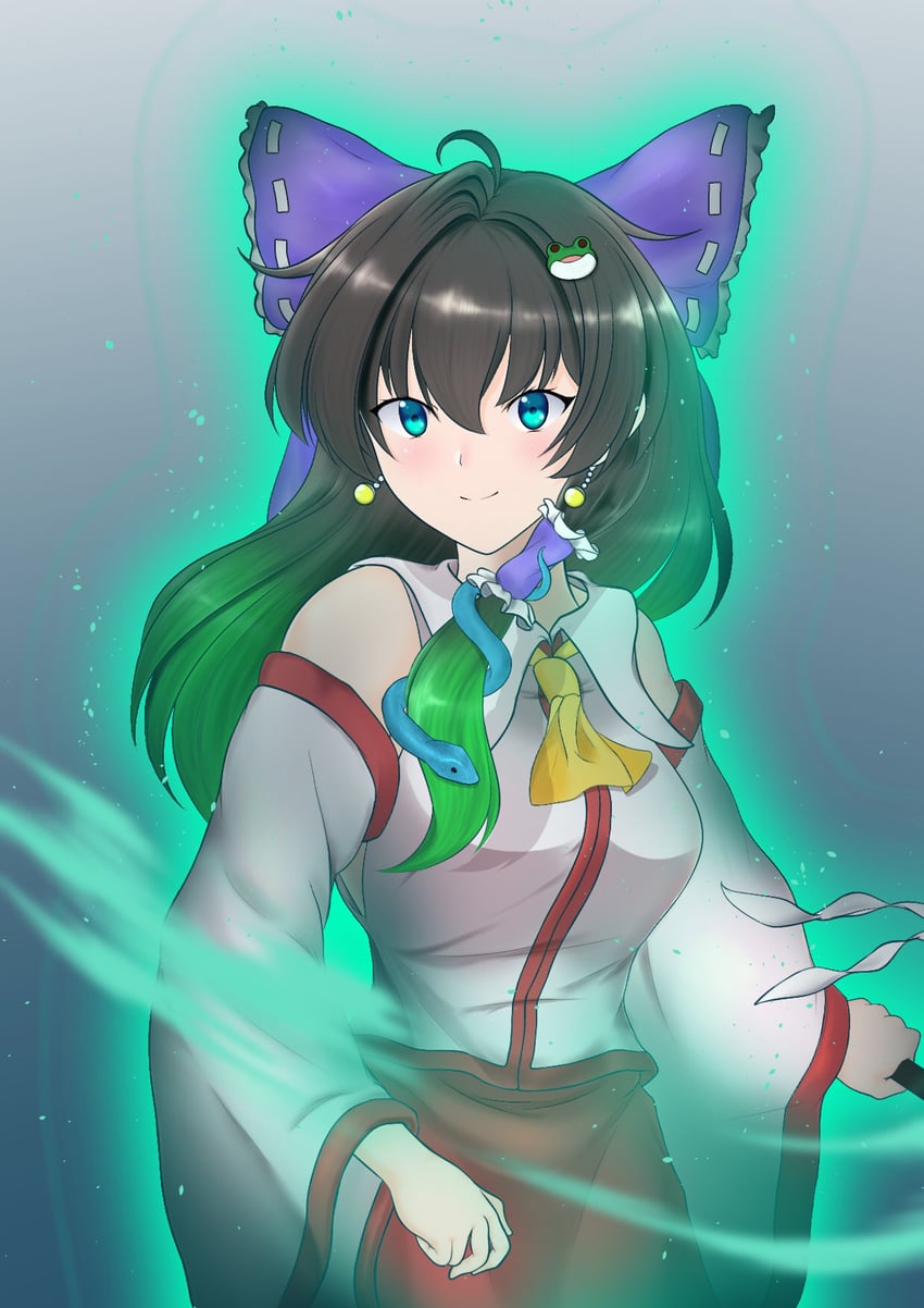 hakurei reimu and kochiya sanae (touhou and 2 more) drawn by mishihura393
