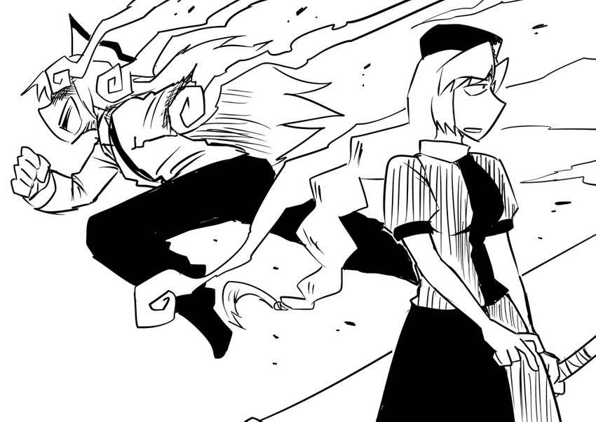 fujiwara no mokou and yagokoro eirin (touhou) drawn by nicetack