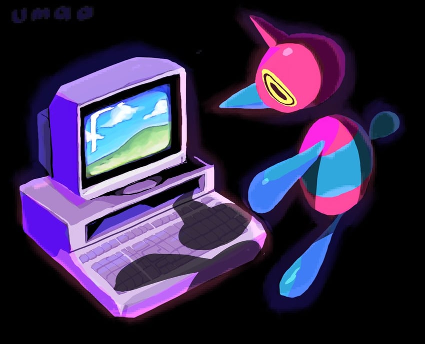 porygon-z (pokemon and 3 more) drawn by oisisabatugun