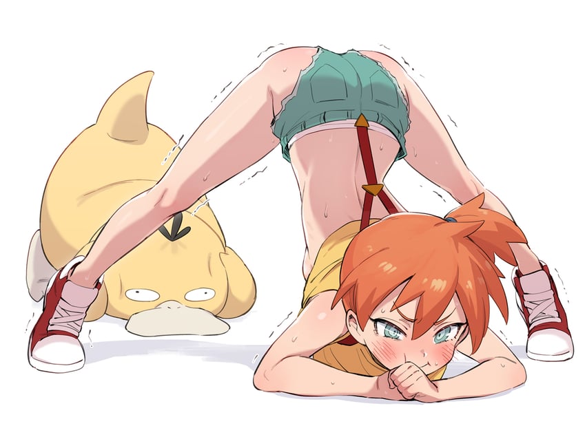 misty and psyduck (pokemon) drawn by ter_(otokoter)