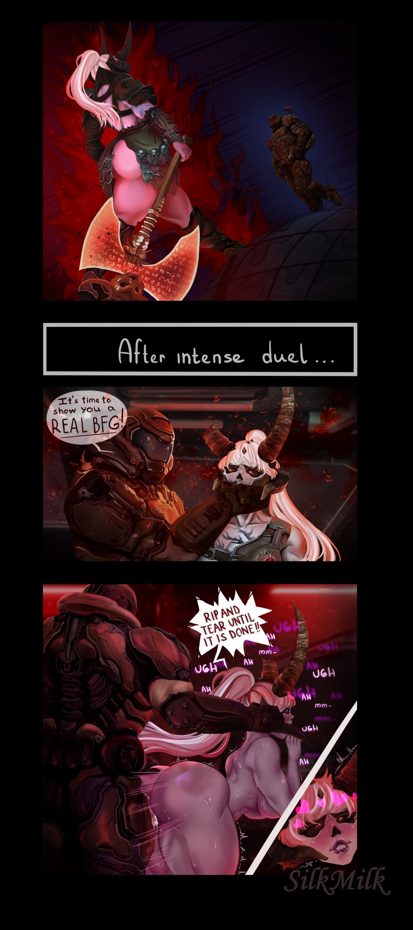 doomguy and marauder (jojo no kimyou na bouken and 3 more) drawn by silk_milk