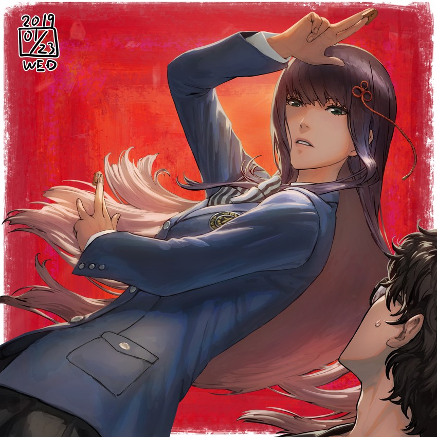 amamiya ren and tougou hifumi (persona and 1 more) drawn by ikeda_(cpt)