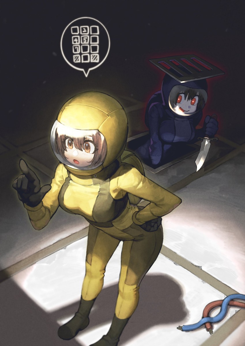 crewmate, yellow, and impostor (original and 1 more) drawn by jun_(navigavi)