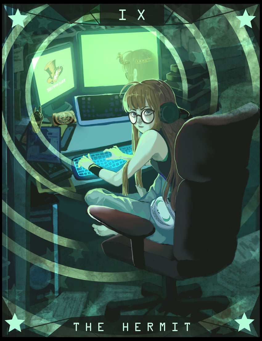 sakura futaba (persona and 1 more) drawn by zeroshadows