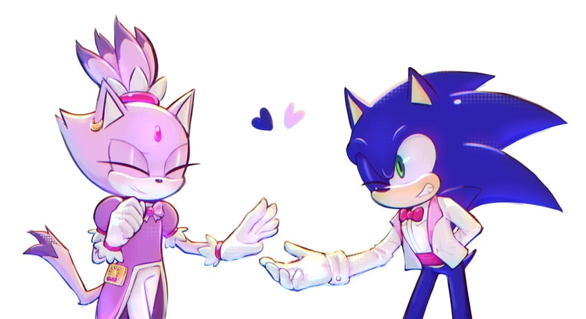 sonic the hedgehog and blaze the cat (sonic and 1 more) drawn by lolaluflores