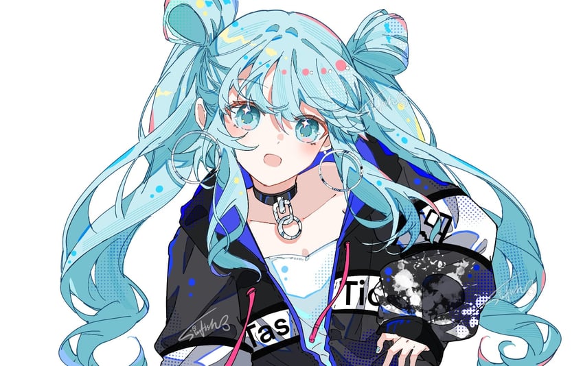 hatsune miku and vivid bad squad miku (vocaloid and 1 more) drawn by sunfish3939