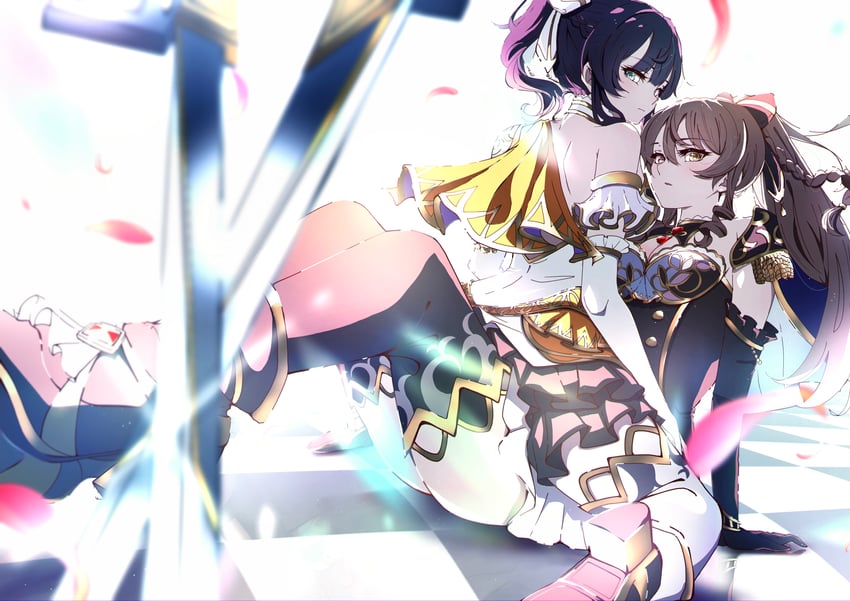 kuo shenlin and wang yujia (assault lily) drawn by sou_(sxy122126)
