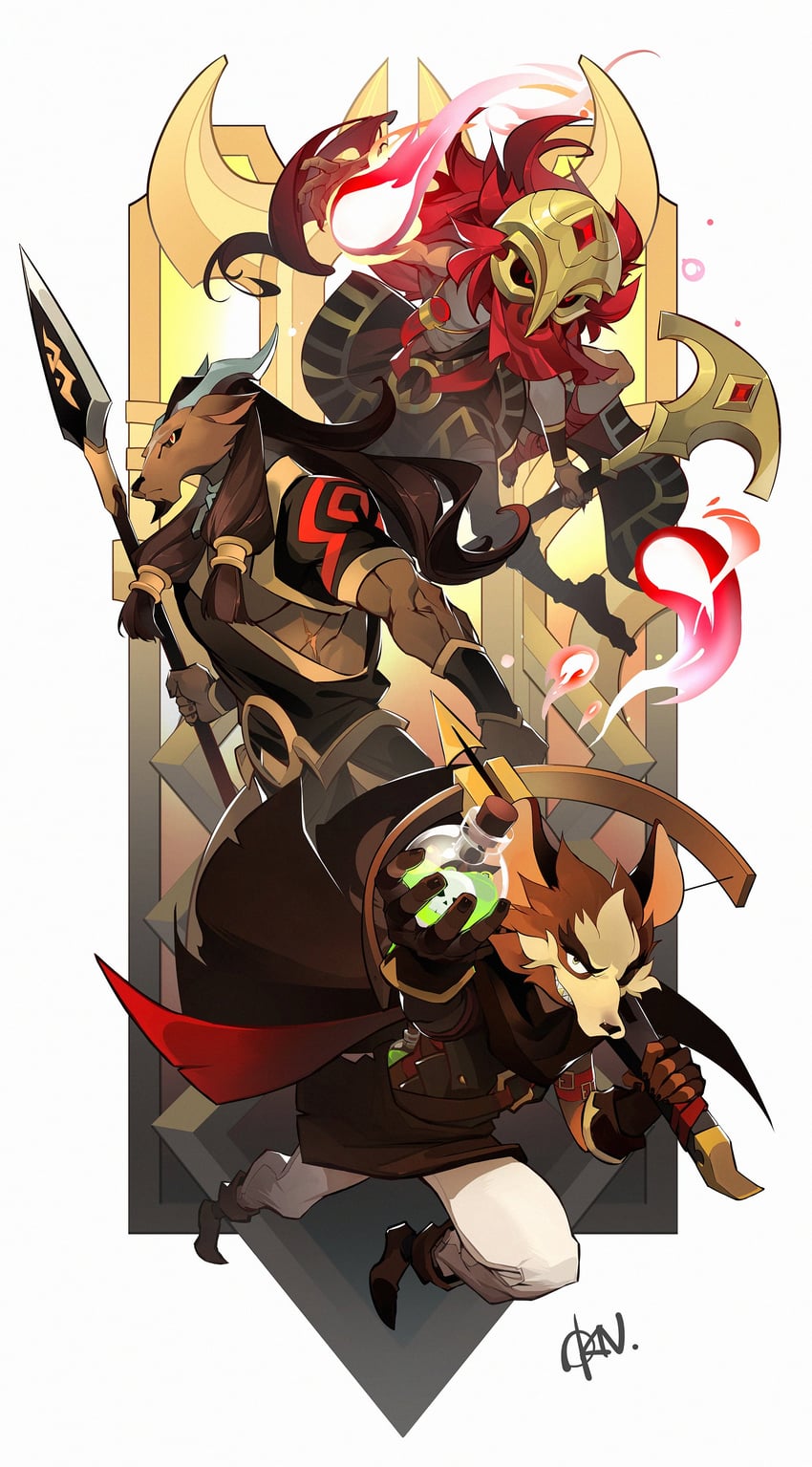 vurk, saveas, and numisu (afk and 1 more) drawn by okn_369