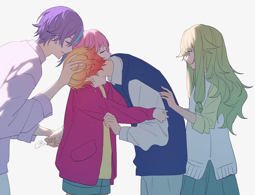 ootori emu, tenma tsukasa, kusanagi nene, and kamishiro rui (project sekai) drawn by yion_yu
