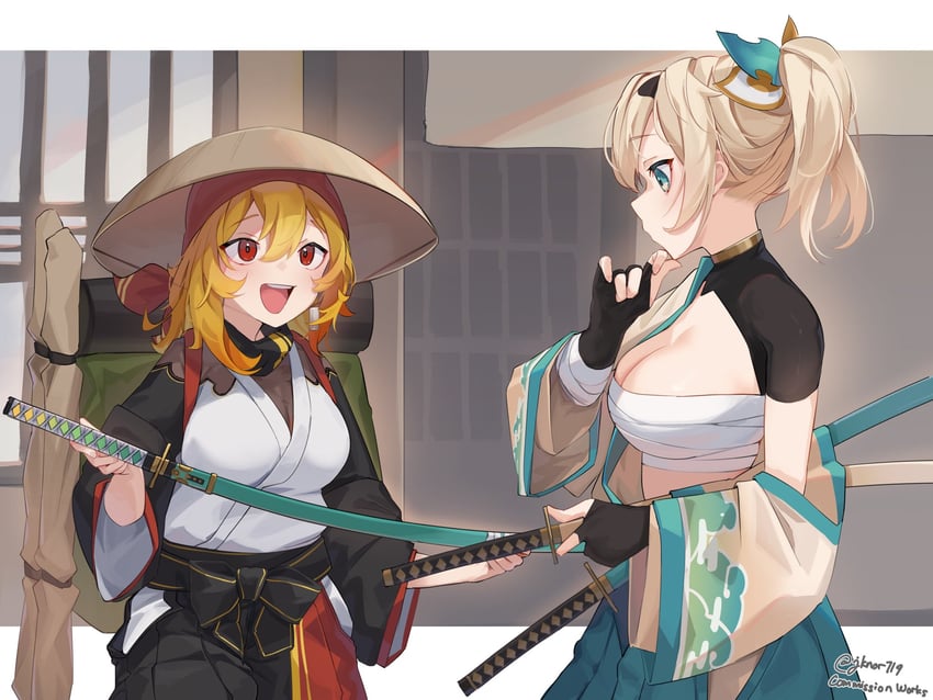 kazama iroha and kaela kovalskia (hololive and 1 more) drawn by jknor