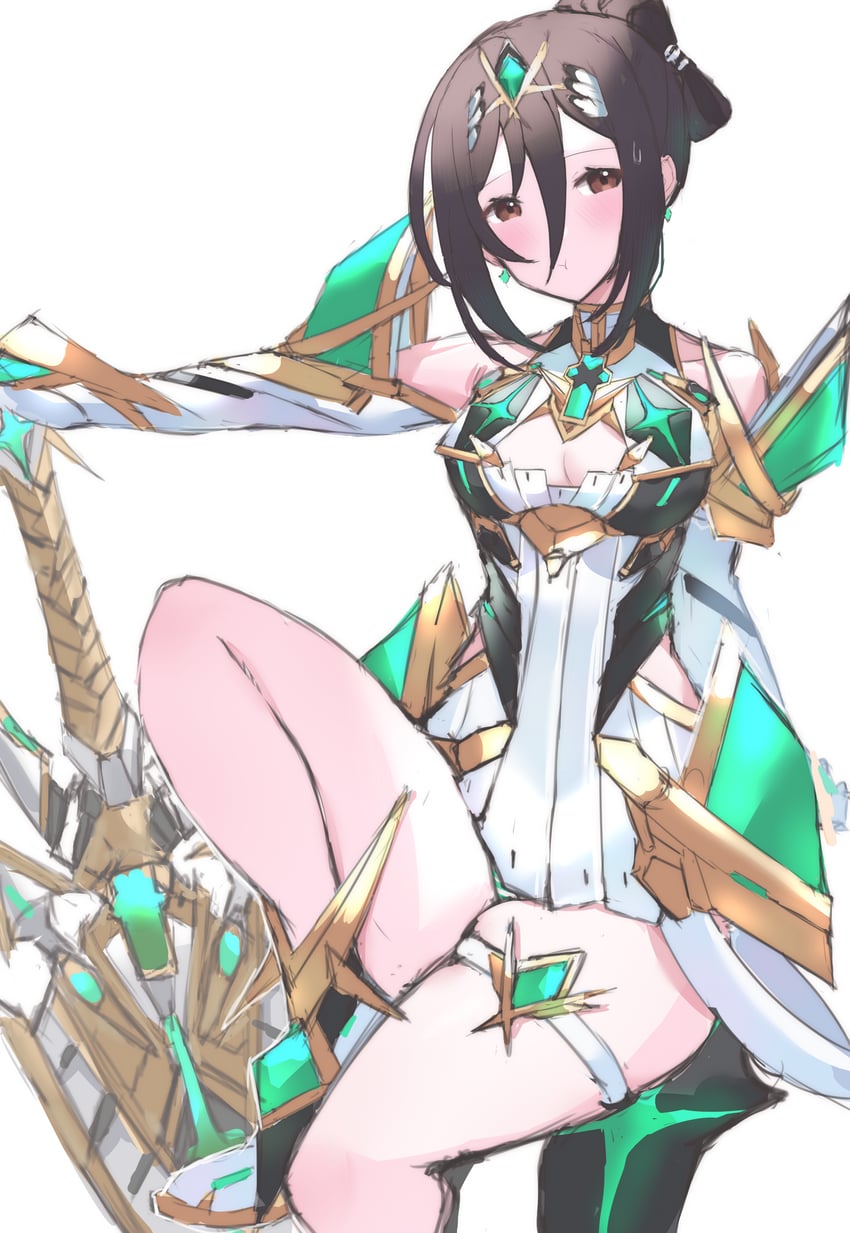 mythra and morag ladair (xenoblade chronicles and 1 more) drawn by juneplums