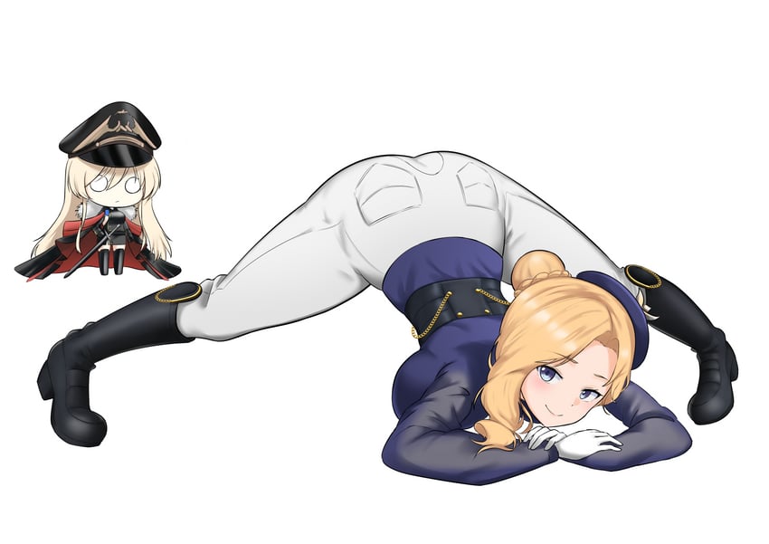 bismarck, hood, and bismarck zwei (azur lane) drawn by parallelrey