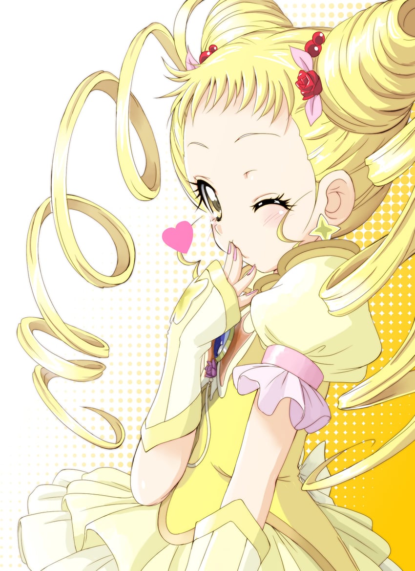 kasugano urara and cure lemonade (precure and 1 more) drawn by amraam120c