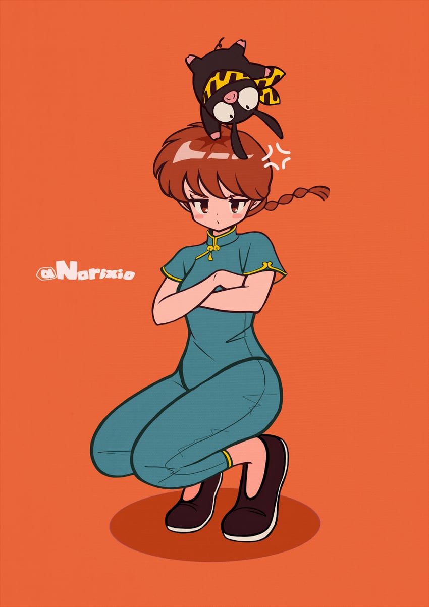 ranma-chan and p-chan (ranma 1/2) drawn by norixio