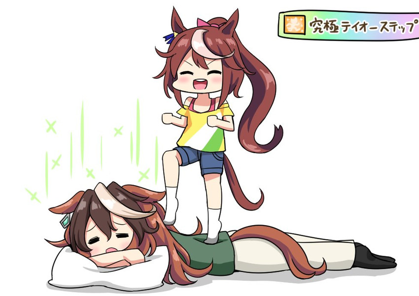 tokai teio and symboli rudolf (umamusume) drawn by tenten_(chan4545)
