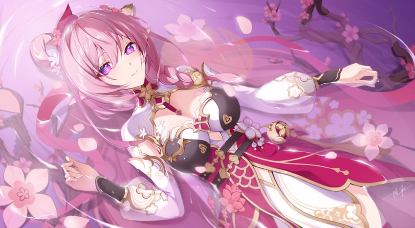 elysia (honkai and 1 more) drawn by ooo_wange
