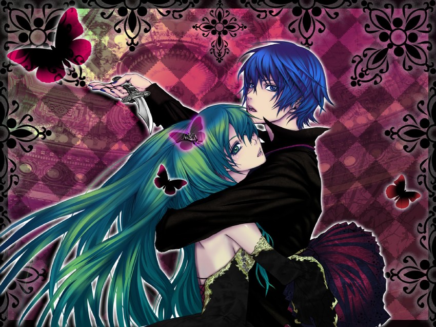 hatsune miku and kaito (vocaloid and 1 more) drawn by nayu