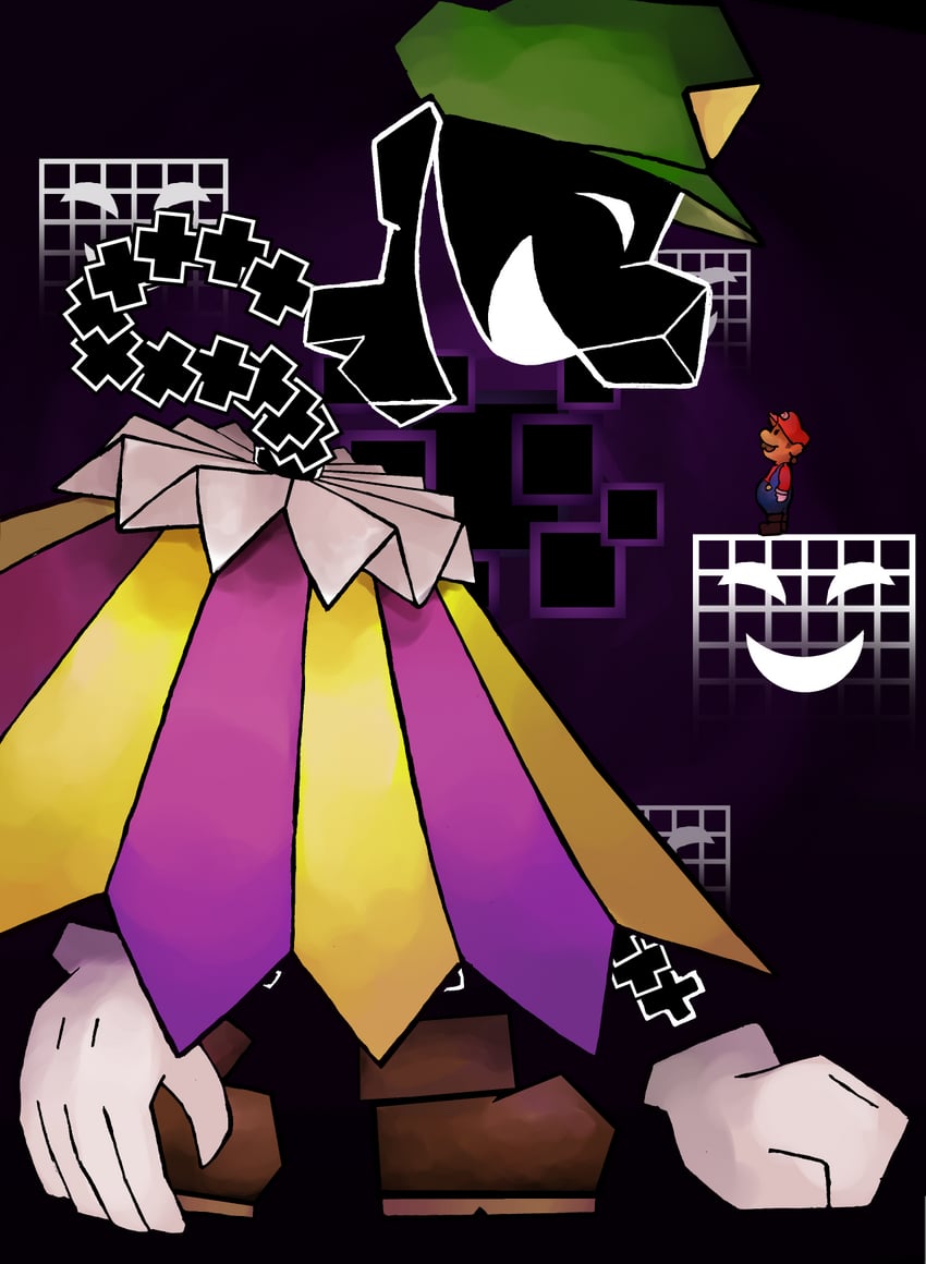 mario, dimentio, and super dimentio (mario and 2 more) drawn by t8o8b