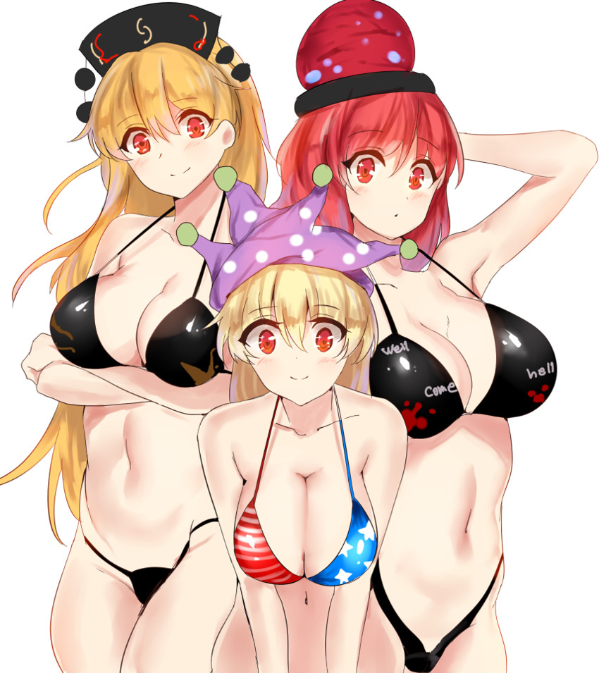clownpiece, junko, and hecatia lapislazuli (touhou) drawn by moruchi_(rinaka_moruchi)