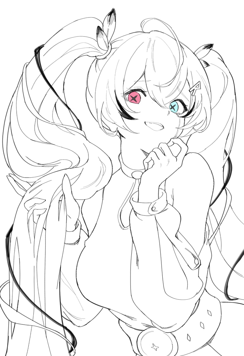 hatsune miku and nanashi mumei (hololive and 3 more) drawn by yogurt_dahi